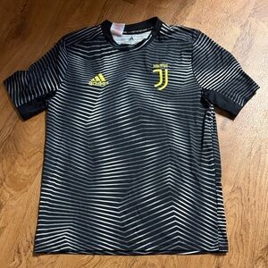 adidas Kids Juuentus Short Sleeve Training Top - Black & Yellow Accents